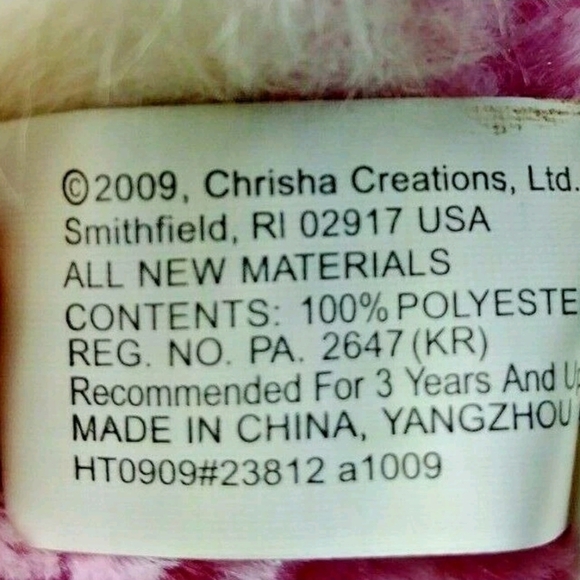 Pink BUNNY RABBIT Chrisha Creations Playful Plush 2009 16" soft stuffed - Picture 9 of 9